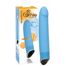 Голубой вибратор Smile Happy - 22 см. (цвет -голубой) (37852)