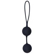 Черные вагинальные шарики с петлёй Black Velvets (цвет -черный) (40436)