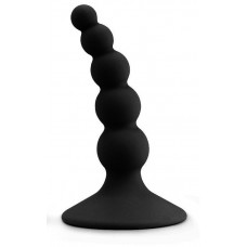 Черный анальный стимулятор с шариками Lure me Beaded Anal Plug - 10,3 см. (цвет -черный) (40451)