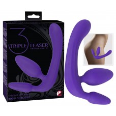 Фиолетовый безремневой страпон с двумя пробками Triple Teaser (цвет -фиолетовый) (41333)