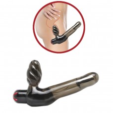 Безремневой страпон с вагинальной пробкой и вибратором Vibrating  Strapless  Strap-On - 18 см. (цвет -дымчатый) (4502)