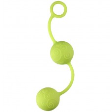 Зелёные вагинальные шарики с завитушками на поверхности (цвет -лаймовый) (46958)