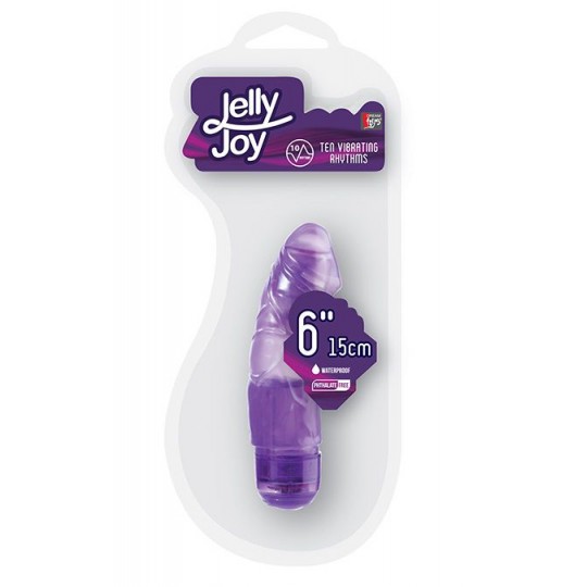 Фиолетовый вибромассажёр JELLY JOY 6INCH 10 RHYTHMS - 15 см. (цвет -фиолетовый) (47338) фото 2