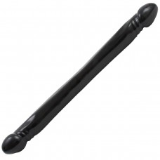 Чёрный двусторонний фаллоимитатор Double Header Smooth - 44,5 см. (цвет -черный) (48992)