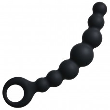 Чёрная упругая анальная цепочка Flexible Wand - 18 см. (цвет -черный) (56907)