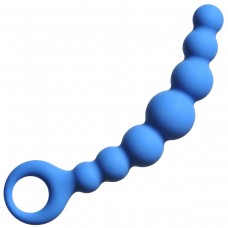 Синяя упругая анальная цепочка Flexible Wand - 18 см. (цвет -синий) (56908)