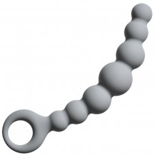 Серая упругая анальная цепочка Flexible Wand - 18 см. (цвет -серый) (56909)