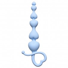 Голубая анальная цепочка Begginers Beads - 18 см. (цвет -голубой) (56969)