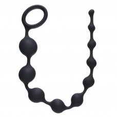 Чёрная анальная цепочка Long Pleasure Chain - 35 см. (цвет -черный) (56971)