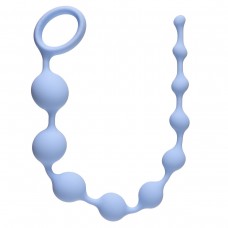 Голубая анальная цепочка Long Pleasure Chain - 35 см. (цвет -голубой) (56972)