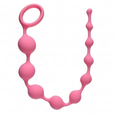 Розовая анальная цепочка Long Pleasure Chain - 35 см. (цвет -розовый) (56973)