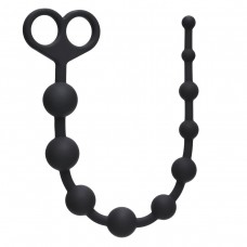 Чёрная анальная цепочка Orgasm Beads - 33,5 см. (цвет -черный) (56974)