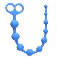 Голубая анальная цепочка Orgasm Beads - 33,5 см. (цвет -голубой) (56975)