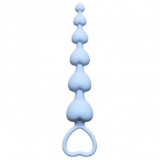 Голубая анальная цепочка Heart s Beads Blue - 18 см. (цвет -голубой) (57250)