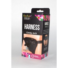 Чёрные трусики-джоки Kanikule Strap-on Harness universal Comfy Jock с плугом и кольцами (цвет -черный) (60331)