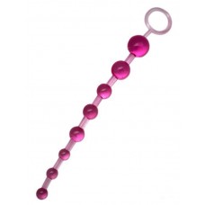 Розовая анальная цепочка с ручкой - 30 см. (цвет -розовый) (62272)