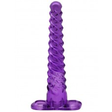 Фиолетовый анальный конус со спиралевидным рельефом - 16 см. (цвет -фиолетовый) (62437)