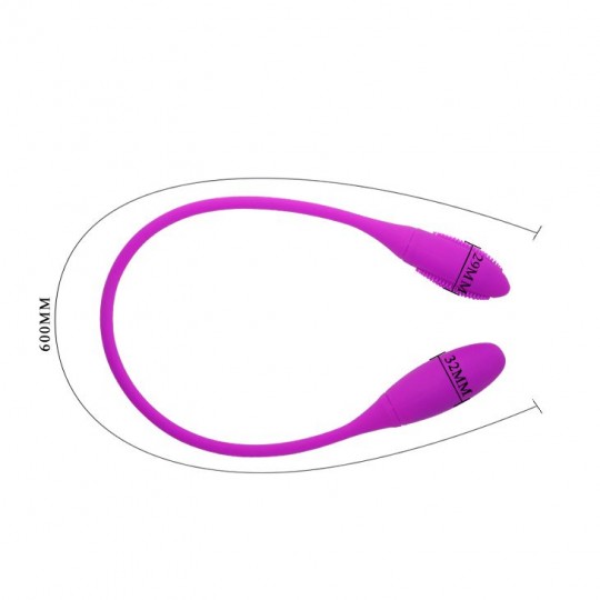 Двусторонний перезаряжаемый вибратор Snaky Vibe на гибком стержне - 60 см. (цвет -лиловый) (62470) фото 4