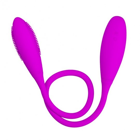 Двусторонний перезаряжаемый вибратор Snaky Vibe на гибком стержне - 60 см. (цвет -лиловый) (62470) фото 1