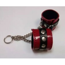 Брелок в виде красно-чёрных наручников (цвет -красный с черным) (63483)