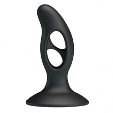 Чёрный массажёр простаты Silicone Butt Plug - 9,3 см. (цвет -черный) (65130)