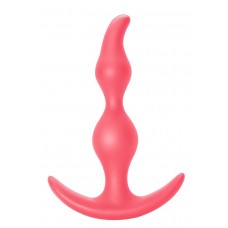 Розовая анальная пробка Bent Anal Plug Black - 13 см. (цвет -розовый) (67603)