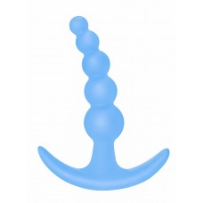 Голубая анальная пробка Bubbles Anal Plug - 11,5 см. (цвет -нежно-голубой) (67605)