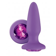 Фиолетовая анальная пробка с фиолетовым кристаллом Glams Purple Gem - 10,4 см. (цвет -фиолетовый) (74607)
