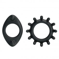 Набор из 2 фигурных эрекционных колец (цвет -черный) (78148)