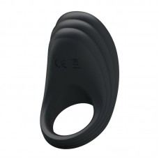 Чёрное перезаряжаемое эрекционное кольцо с вибрацией (цвет -черный) (78153)