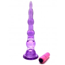 Фиолетовый анальный конус с вибропулькой - 17 см. (цвет -фиолетовый) (78493)