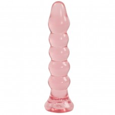Анальная елочка из розового геля Crystal Jellies Anal Plug Bumps - 15,2 см. (цвет -розовый) (7978)
