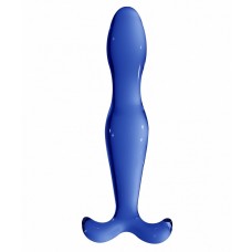 Синий стеклянный стимулятор Elegance - 18 см. (цвет -синий) (80252)