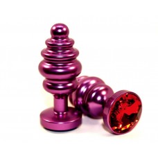 Фиолетовая фигурная пробка с красным кристаллом - 7,3 см. (цвет -красный) (80532)