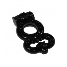 Чёрное эрекционное кольцо Rings Treadle с подхватом (цвет -черный) (80742)