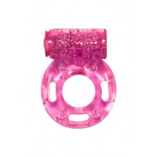 Розовое эрекционное кольцо с вибрацией Rings Axle-pin (цвет -розовый) (80747)