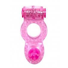 Розовое эрекционное кольцо с вибрацией Rings Ringer (цвет -розовый) (80750)