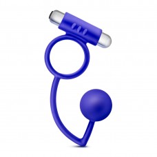 Синее эрекционное кольцо Penetrator Anal Ball with Vibrating Cock Ring (цвет -синий) (83109)
