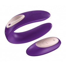 Фиолетовый вибратор для пар Satisfyer Double Plus Remote с пультом ДУ (цвет -фиолетовый) (83690)