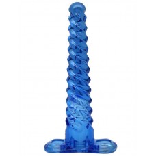 Синий спиралевидный анальный конус - 17 см. (цвет -синий) (85504)