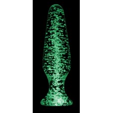 Прозрачная, светящаяся в темноте анальная пробка Glass Tapered Plug - 11,5 см. (цвет -прозрачный) (86694)