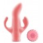 Розовый вибратор с клиторальным и анальным отростками - 15,2 см. (цвет -розовый) (92171) фото 1