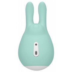 Зеленый клиторальный стимулятор Love Bunny с ушками - 9,5 см. (цвет -зеленый) (98896)